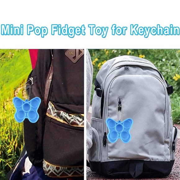 Blue Butterfly Fidget Pop Silicone soft keychain NEW - Picture 2 of 4